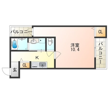 北加賀屋駅 徒歩7分 3階の物件間取画像